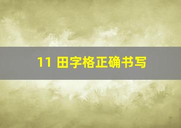 11 田字格正确书写